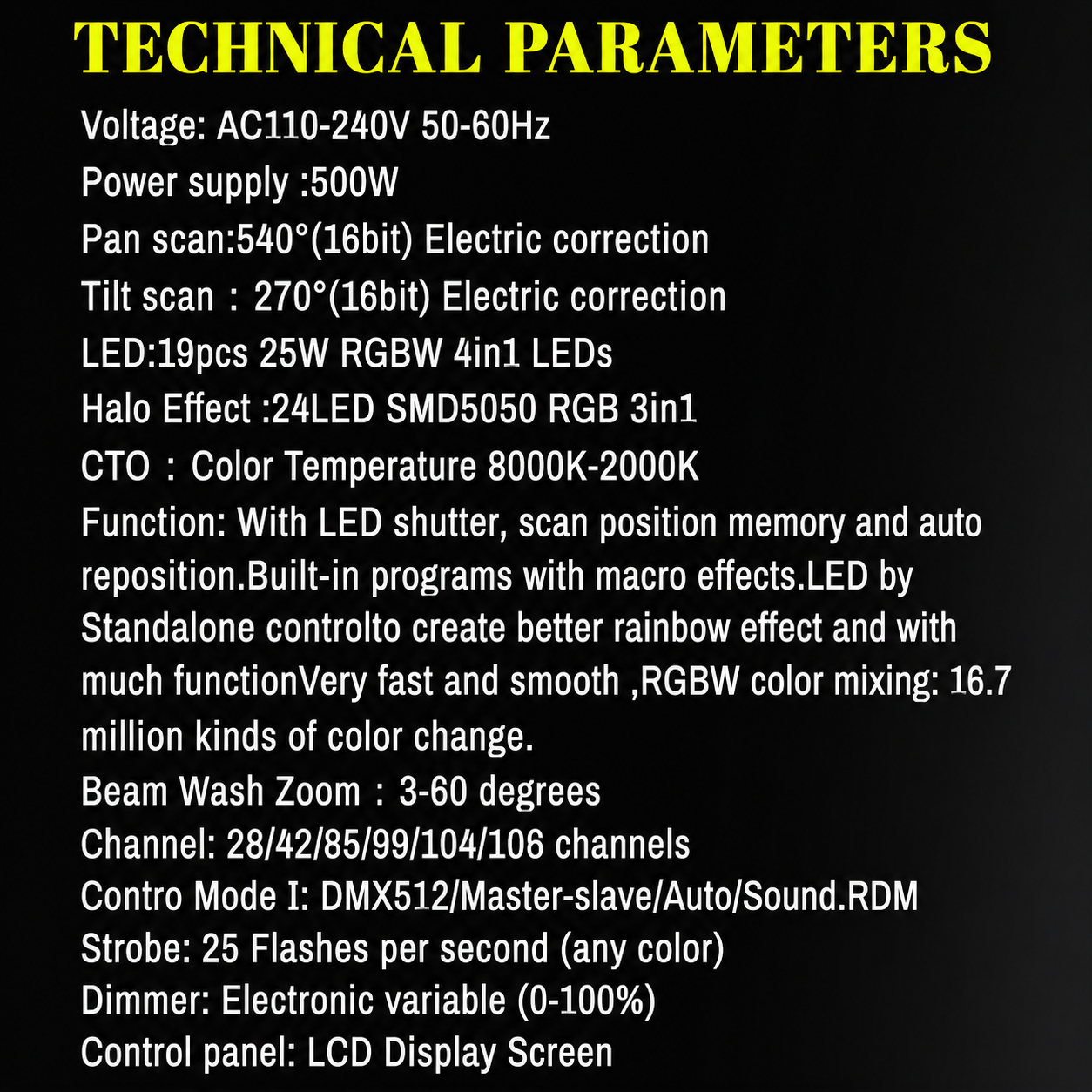 alpha-lumentec 19x25W RGBW Washer