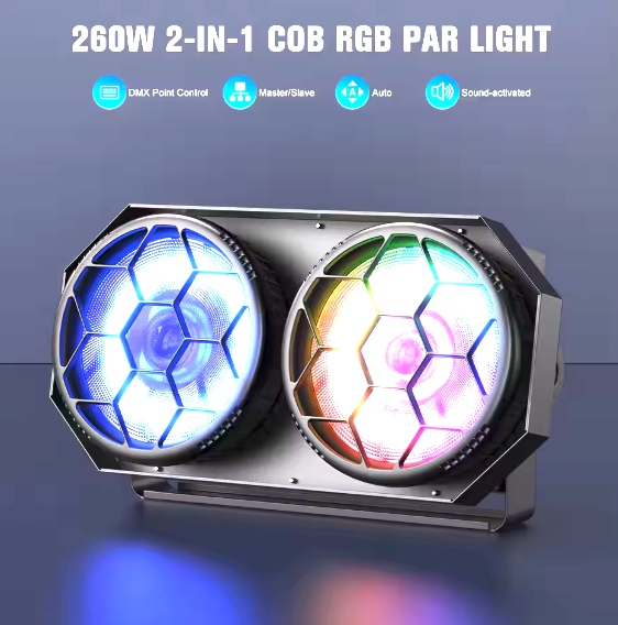 alpha-lumentec 260W Dual-Color COB LED Par – 2-Augen mit DMX512