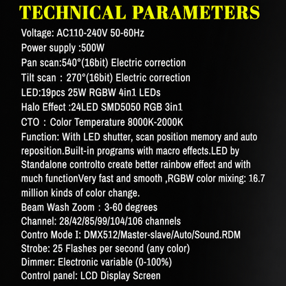 alpha-lumentec 19x25W RGBW Washer