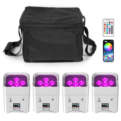 Alpha-Lumentec 4x RGBWA+UV Akku Par Set Inkl. Tasche
