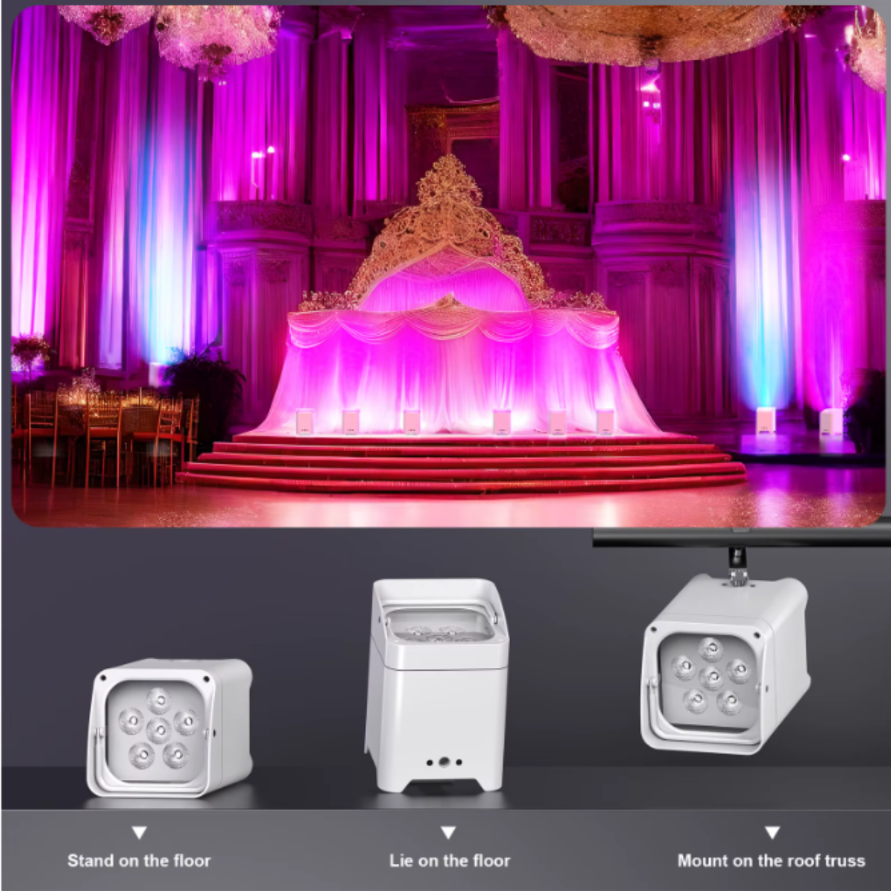 Alpha-Lumentec 4x RGBWA+UV Akku Par Set Inkl. Tasche
