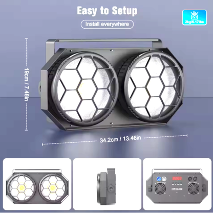 alpha-lumentec 260W Dual-Color COB LED Par – 2-Augen mit DMX512