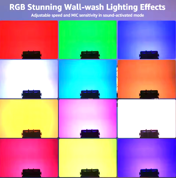 alpha-lumentec 150W Retro Bühnenlicht – RGB COB LED Wall Washer mit DMX & Strobe