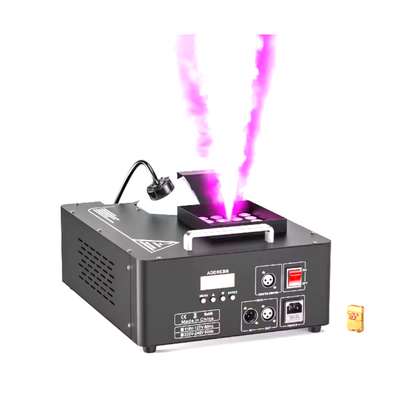 alpha-lumentec - 1500W Nebelmaschine RGB 3in1 mit 24 LEDs & DMX 512 – Vertikale