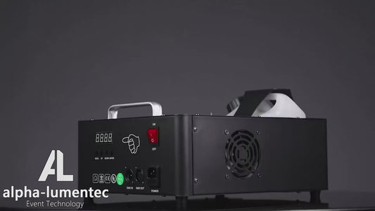 alpha-lumentec - 2000W Doppelrohr Nebelmaschine – RGB 3in1 mit 16 LEDs & DMX512 (13 Kanäle)
